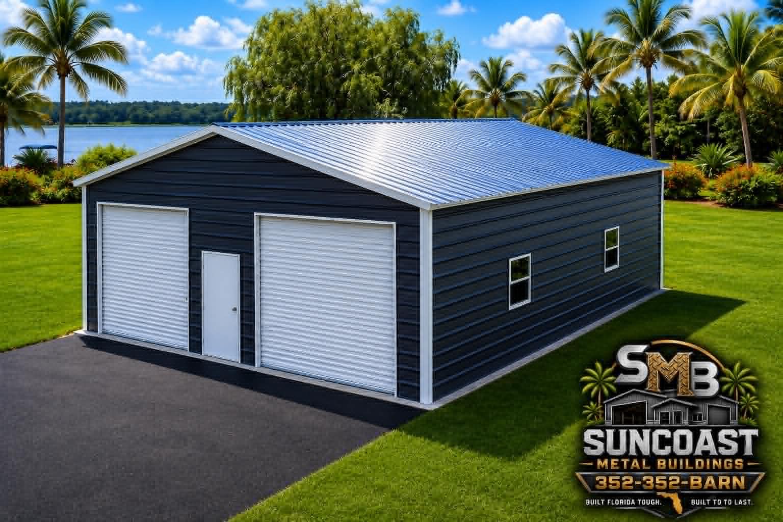 Metal home with garage